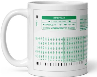 Old School Testing Scantron Nostalgic Coffee Mug Tea 11oz Cup