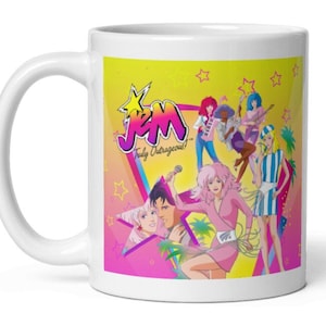 JEM and The Holograms 80s Coffee Mug Millennial Girl Cartoon Nostalgia 11 oz Tea Cup