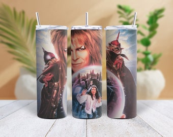 80s Labyrinth The Movie Nostalgic 20 oz Tumbler Travel Cup includes TWO STRAWS Gen-X Cult Classic Movie Fantasy Sci-Fi