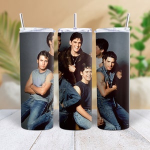 80s Outsiders The Movie Nostalgic 20 oz Tumbler Travel Cup includes TWO STRAWS Gen-X Cult Classic Movie Pony Boy Stay Golden