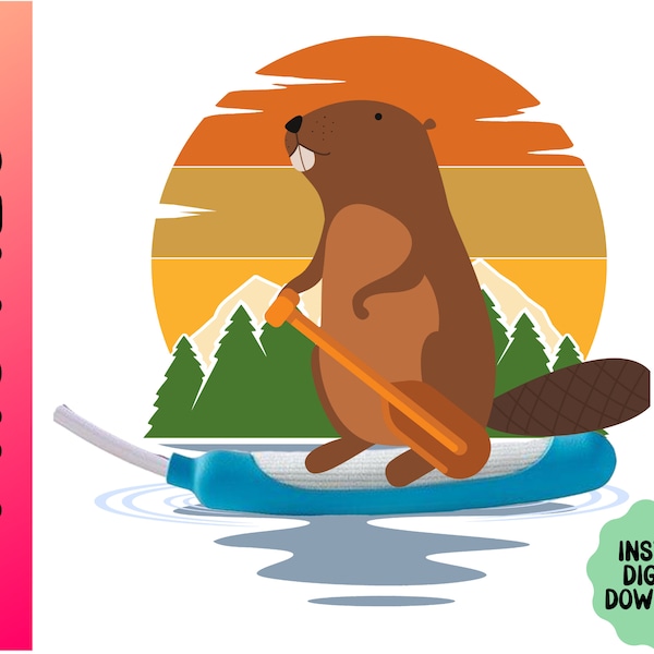 Cooter Canoe Funny Purewick Beaver PNG Digital Download Graphic File for Funny Nurse Shirt