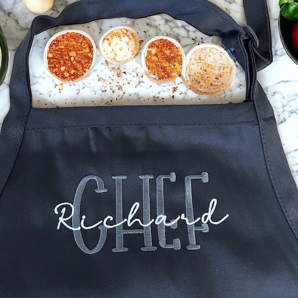 Personalized Embroidered Apron; Custom Embroidered Apron - Perfect Gift for Cooking Enthusiasts