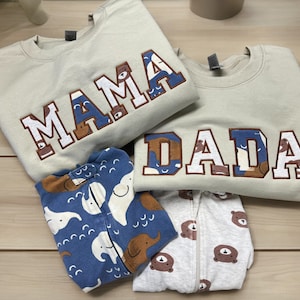 Mama Baby Bodysuit Keepsake Outfit Applique Sweatshirt; Personalized Mama/Mom Shirt; Mama Embroidered Sweatshirt; Memory; Gift for Mom