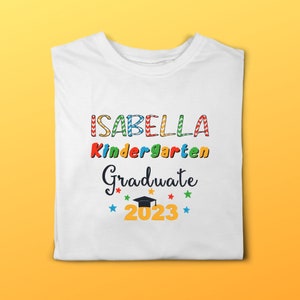 Custom Embroidered Graduation T-Shirt - Kindergarten Graduation Design - Personalized with Name
