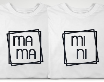Mama and Mini Embroidered Matching T-shirts, Mother's Day Gift