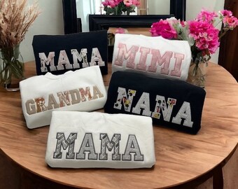 Mama Baby Bodysuit Keepsake Outfit Applique Sweatshirt; Personalized Mama/Mom Shirt; Mama Embroidered Sweatshirt; Memory; Gift for Mom