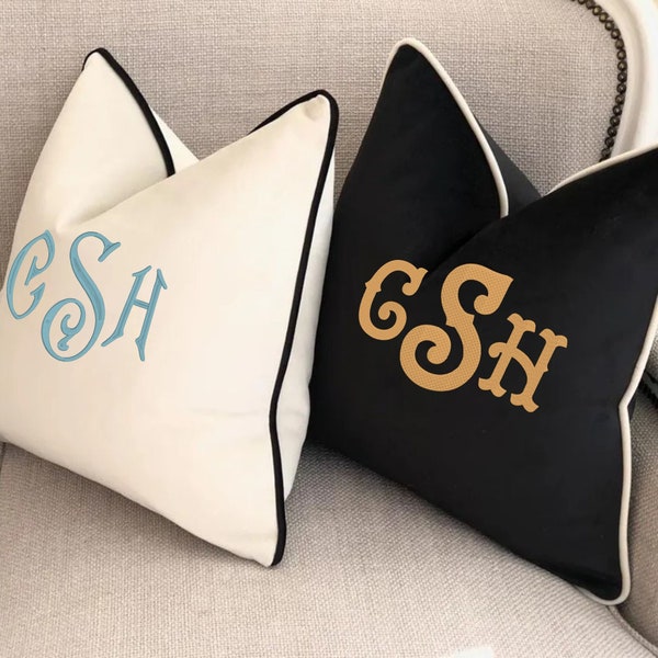 Personalized Velvet Pilow; Custom Monogram Embroidery Pillow; Personalized Luxury Velvet Pillow