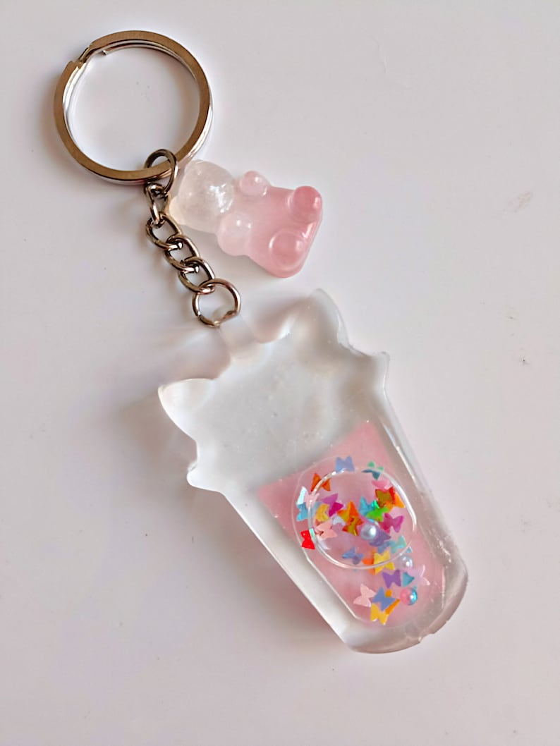 Resin Shaker Keychain Liquid Shaker Kawaii Keyring Custom Etsy