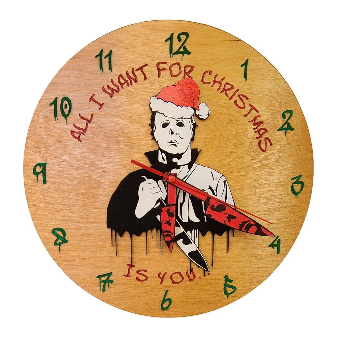 Michael Myers Wall Clock, Halloween, Custom Clock, Christmas Decor, Halloween Christmas Wall