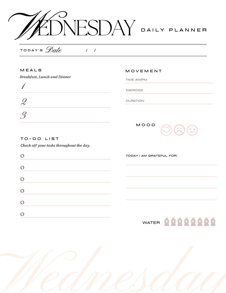 Printable Weekly Planner, Instant Download, Daily to Do List, Printable ...