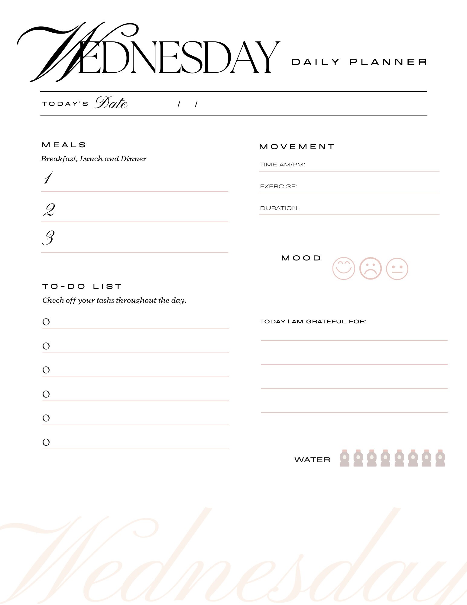 Printable Weekly Planner, Instant Download, Daily to Do List, Printable ...