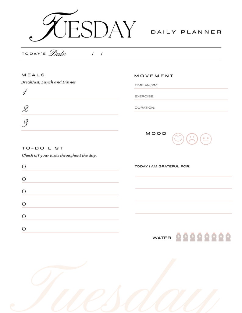 Printable Weekly Planner, Instant Download, Daily to Do List, Printable ...