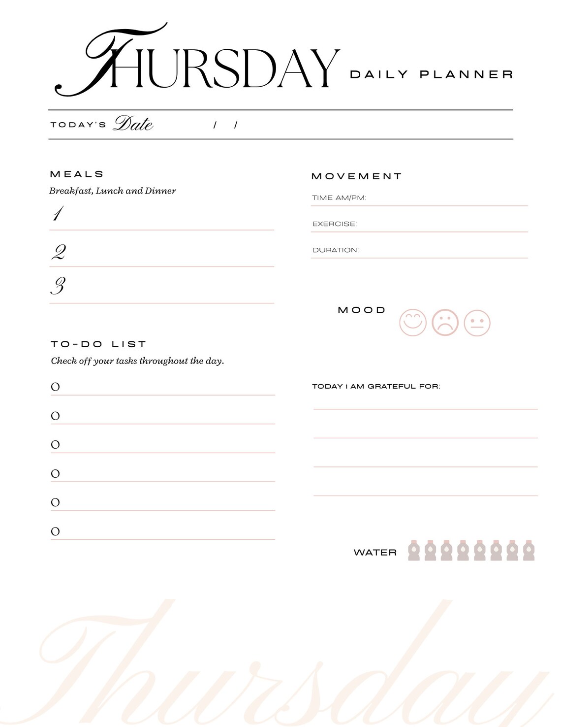 Printable Weekly Planner, Instant Download, Daily to Do List, Printable ...