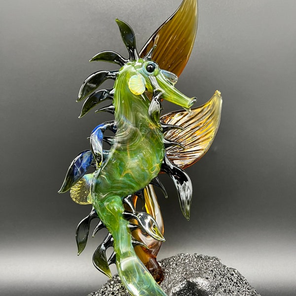 Miniature Leafy Seadragon on Lava Base