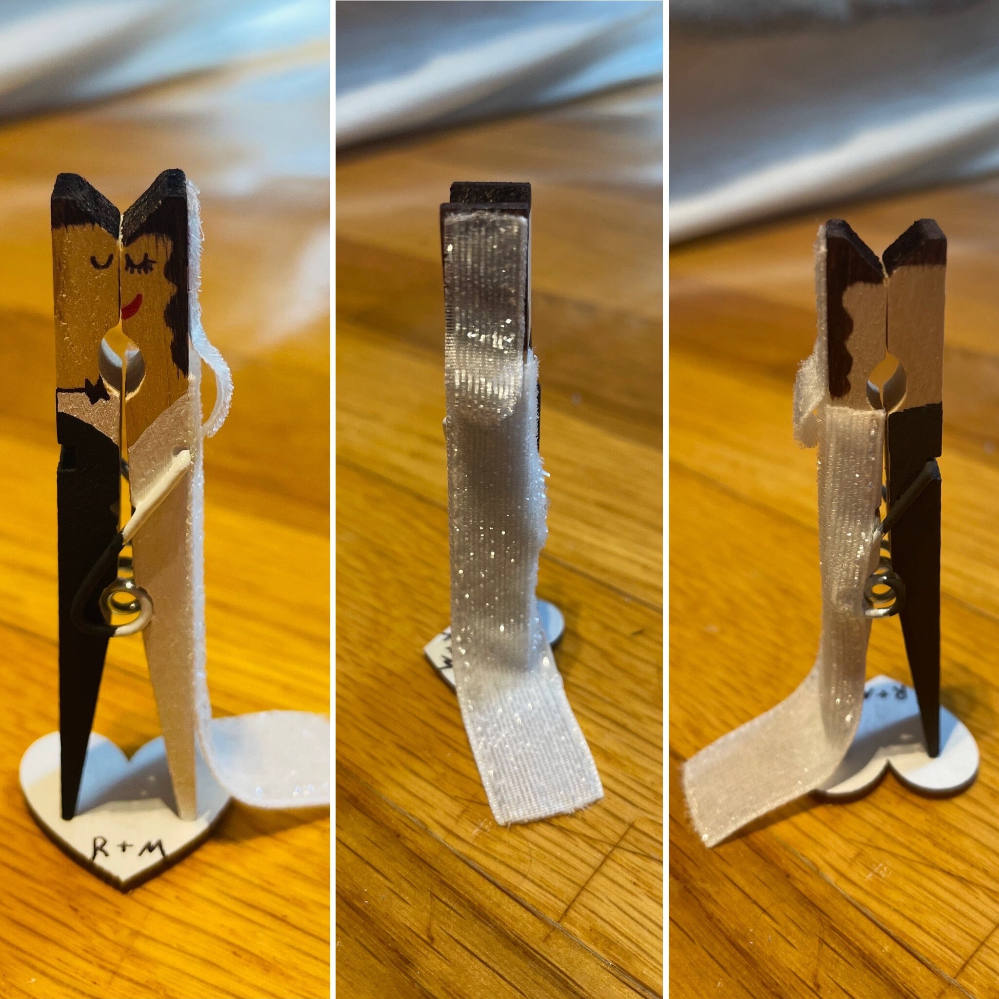 Bride and Groom Kissing Wooden Clothespin Wedding Decor Etsy