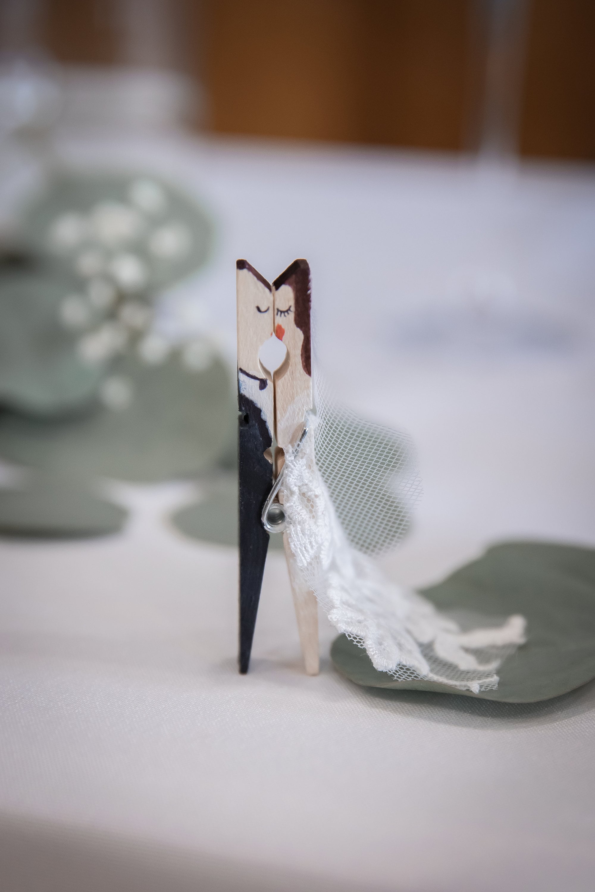 Bride and Groom Kissing Wooden Clothespin Wedding Decor Etsy