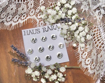 Classic Crystal Bridal Veil Weights | Diamond-Like Silver Design | Magnetic Veil Weights 10mm | Set of 10