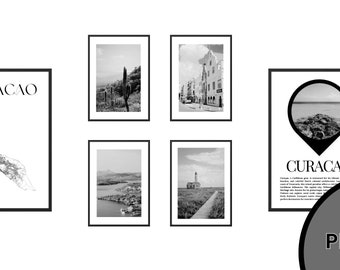 キュラソーのプリント、キュラソーの壁アート、キュラソーのアート、キュラソーのポスター、キュラソーの写真、カリブ海のアート、14 枚のプリントのセット