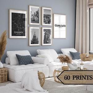 Guanajuato poster,guanajuato print,guanajuato art,guanajuato map,set of 60