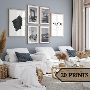 Naxos, Griechenland-Poster-Set mit 15 Wandkunst, Naxos, Griechenland-Kunst, Naxos-Druck, Naxos-Karte, Griechenland.