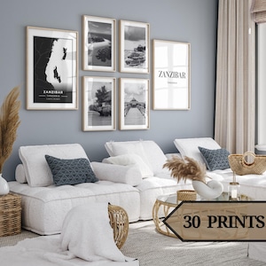 Zanzibar print,zanzibar poster,zanzibar map,zanzibar photo,set of 30,tanzania