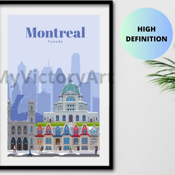 Montreal Canada Poster Etsy