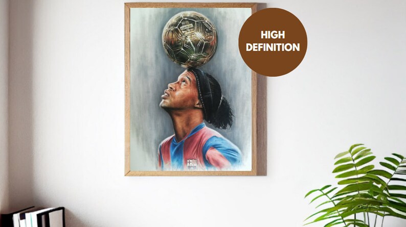 Poster Ronaldinho Gaucho – Impression Toile 60x90 Cm, Décoration Murale Foot, Cadeau Fan Football