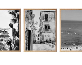 Calabria wall art,calabria print,calabria art,calabria postercalabria italy,italy prints black and white,coastal prints set of 3 italy.
