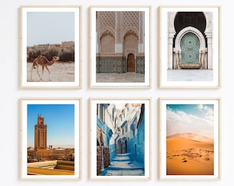 Morocco set of 6 prints,marrakech wall art set,gallery wall set of 6,marrakech poster,marrakech printable wall art,,morocco decor,