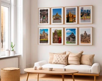 Cambodia wall art set, cambodia poster, cambodia print, cambodia photography, cambodia home decor.