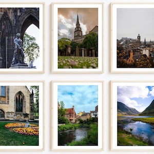 Edinburgh-Druck, Edinburgh-Poster, Edinburgh-Foto, Edinburgh-Kunst, Edinburgh Castle, Edinburgh-Kunstdruck, Schottland-Drucke, Set mit 6 Drucken.