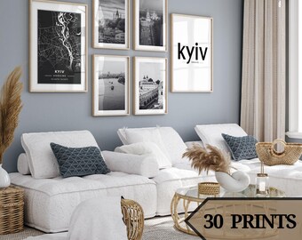 Kyiv poster,kyiv print,kyiv wall art,kyiv map,set of 30,ukraine.