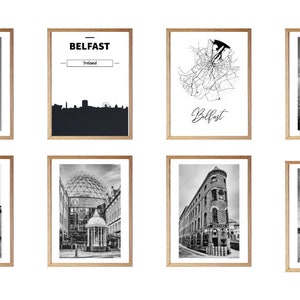 Belfast art print,northern ireland art,northern ireland print,belfast art,belfast ireland,belfast prints,ireland decor,set of 10 prints.