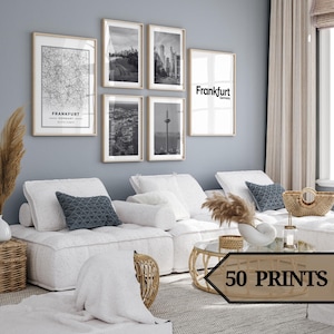 Frankfurt poster,frankfurt print,frankfurt art,frankfurt map,frankfurt decor,set of 50,germany