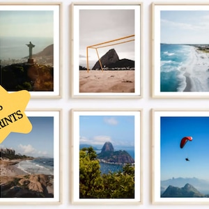 Rio de Janeiro poster set,rio de janeiro set of 6 prints,rio de janeiro wall art,rio de janeiro photography set,rio wall art