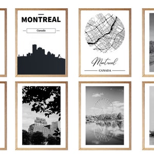 Affiche de Montréal, photographie de Montréal, impression de Montréal, affiche de la ville de Québec, ensemble de 8 impressions, Montréal Québec.