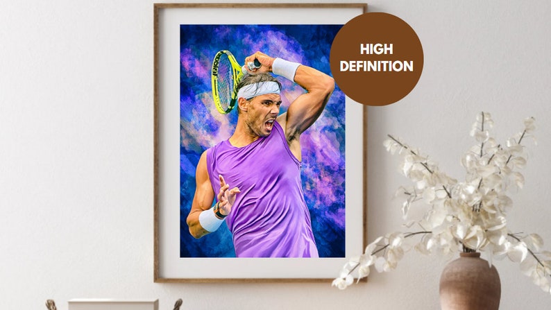 Rafael Nadal Poster 9 sur toile Motif tennis 60 x 90 cm