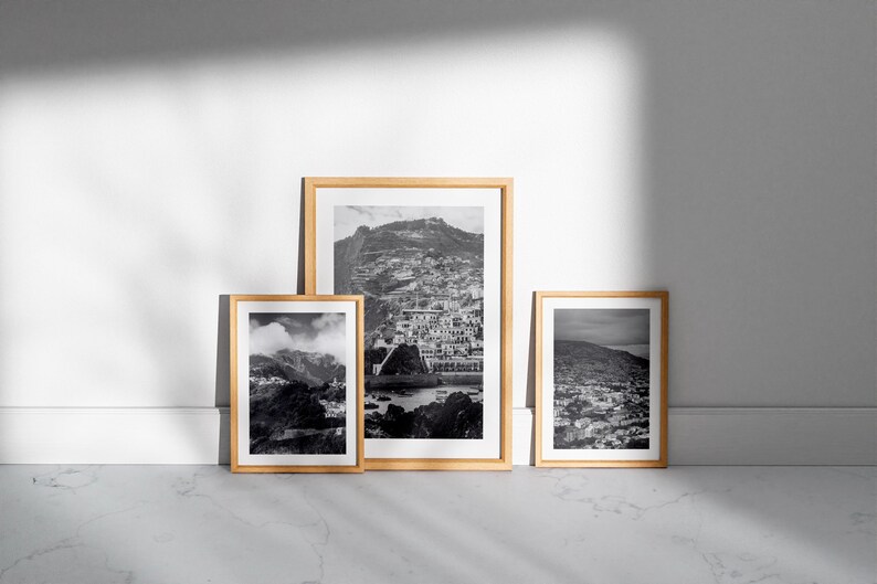 Madeira black and white set of prints,madeira poster,madeira wall art,madeira island,madeira portugal,madeira beach,madeira ornament.