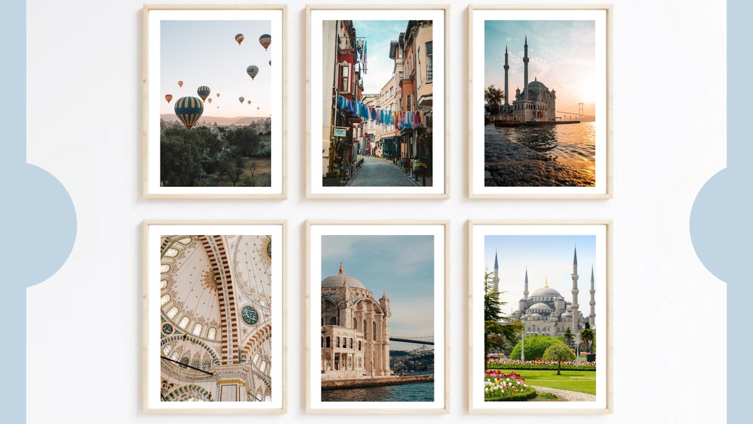 Istanbul Wall Art Set of 6,istanbul Art Set,europe Travel Posters