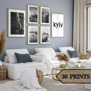 Kyiv Gallery Wall Art Set of 30, Black and White Photo of Kyiv, Kyiv Posters, Kyiv Prints, Kyiv, Ukraine