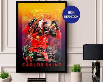 Carlos sainz poster,sainz,f1 carlos sainz,formula 1 posters,formula 1 print,formula 1 wall,formula 1 poster ferrari