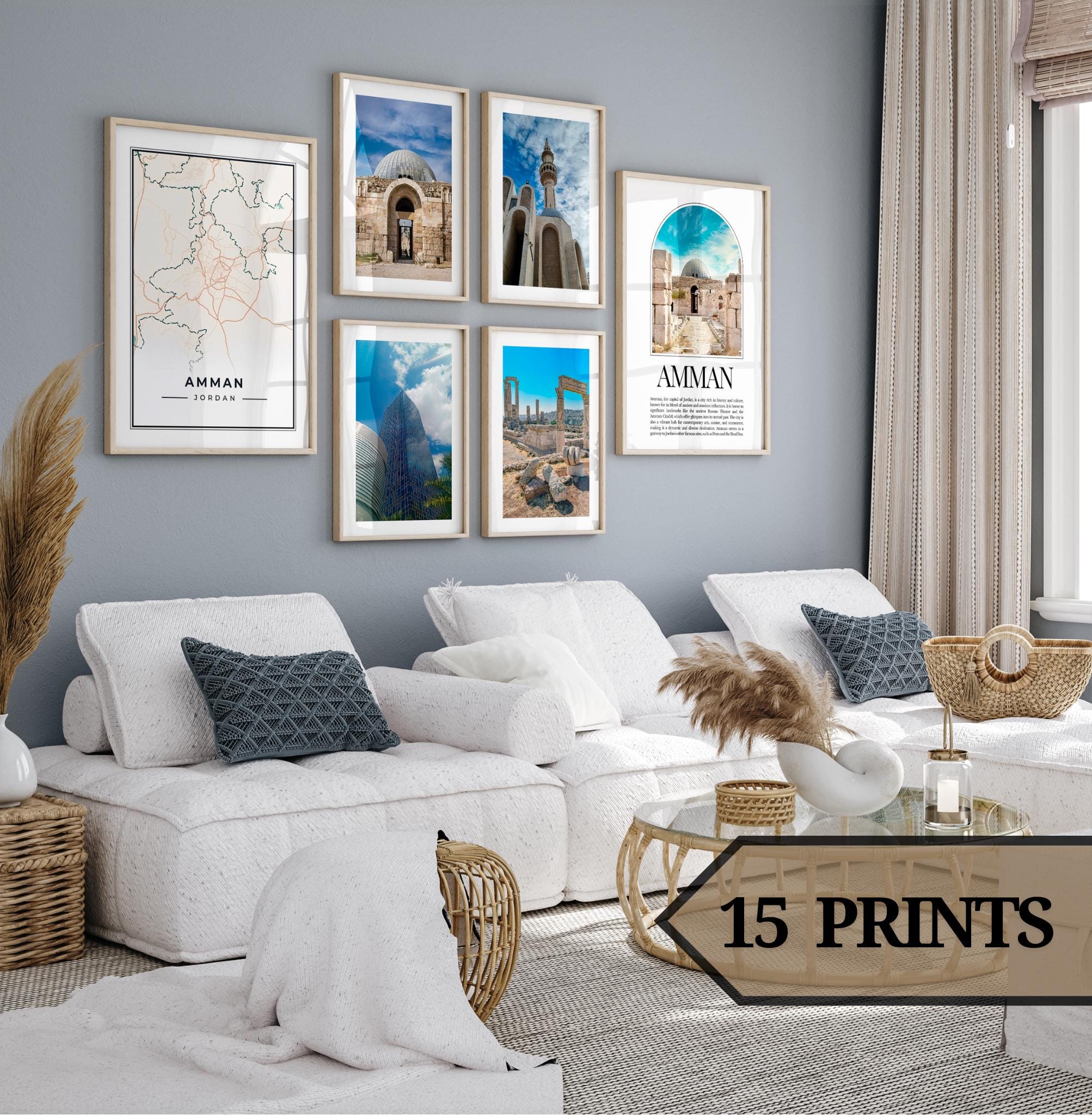 Impression d'Amman en Jordanie, impressions d'Amman, affiche d