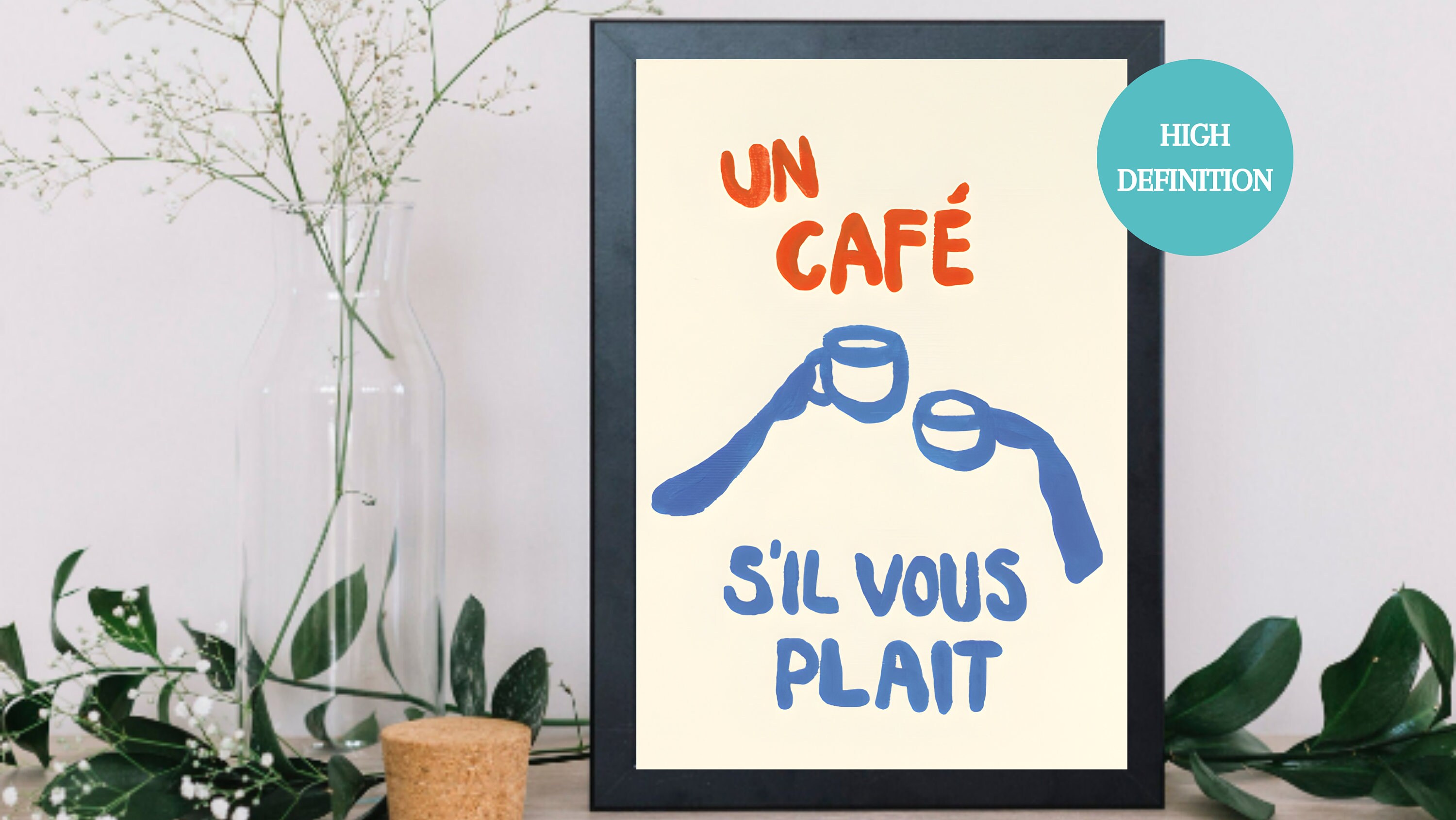 Kitchen Print for Decorate a Modern Kitchen With the French Phrase Un