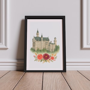 Neuschwanstein castle poster Neuschwanstein castle photo download Neuschwanstein castle watercolor painting Germany