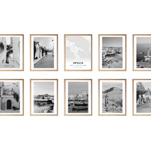 Puglia art print,puglia wall art,puglia poster,puglia map,puglia print,puglia art,puglia italy,set of 10 prints.