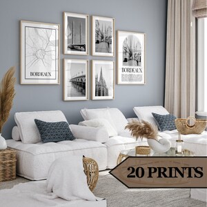Bordeaux Poster,Bordeaux Wandkunst,Bordeaux Druck,Bordeaux Foto,Bordeaux Karte,Bordeaux Frankreich,Set von 20 Drucken