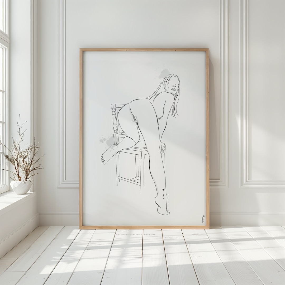 Erotic Doggy Style Illustration, Sensual Line Art, Doggy Style Art