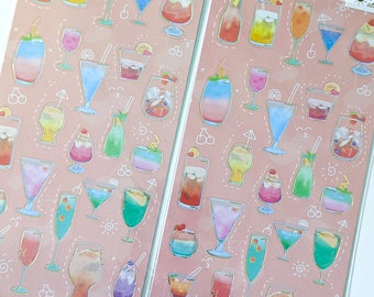 mixed drinks sticker sheet | nekoni