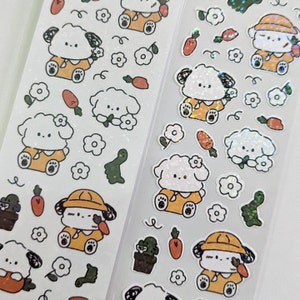 süßer koreanischer Hunde Stickerbogen