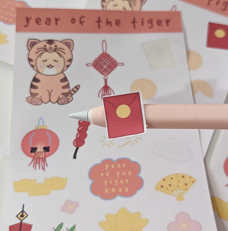 year of the tiger sticker sheet image 1